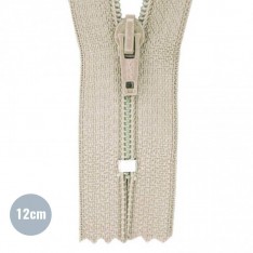Fermeture Éclair Spirale Beige (572) 12CM Nylon Non Séparable