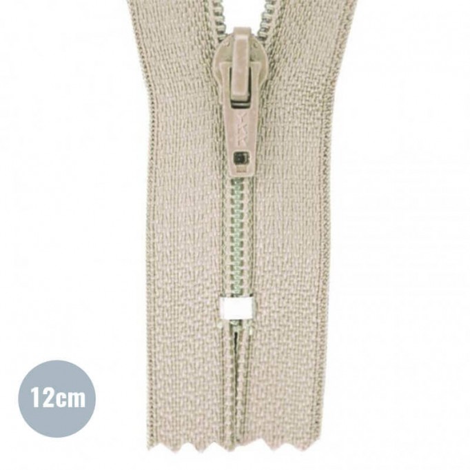 Fermetures Éclair Beige 12CM Nylon - (Non Séparable Fermetures Éclair Nyon YKK)