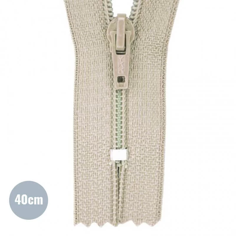 Japonrits YKK Beige (572) 40CM Nylon Niet Deelbaar