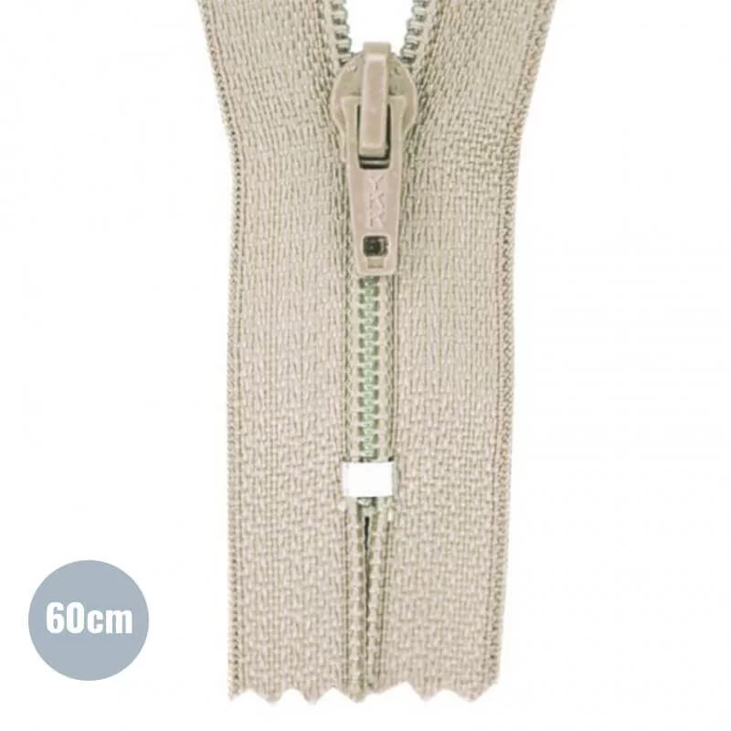 Japonrits YKK Beige (572) 60CM Nylon Niet Deelbaar