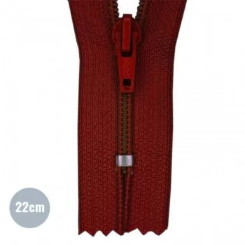 Zamki Błyskawiczne Spiralne YKK Bordo (527) 22CM Nierozdzielcze