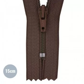 Spiralreißverschluss Braun (570) 15CM Nylon Nicht Teilbar  Spiralreißverschluss Braun (570) 15CM Nylon Nicht Teilbar