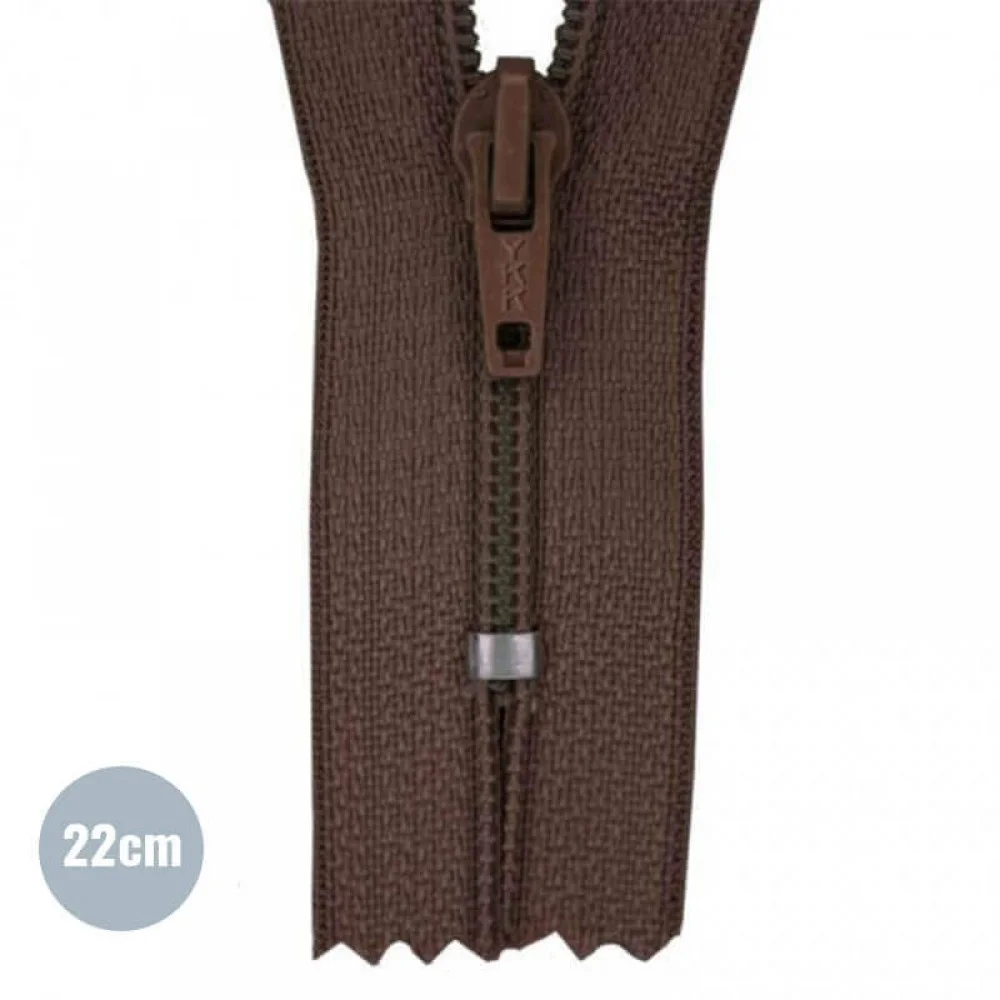 Coil Zipper YKK Brown (570) 22CM Nylon Not Divisible