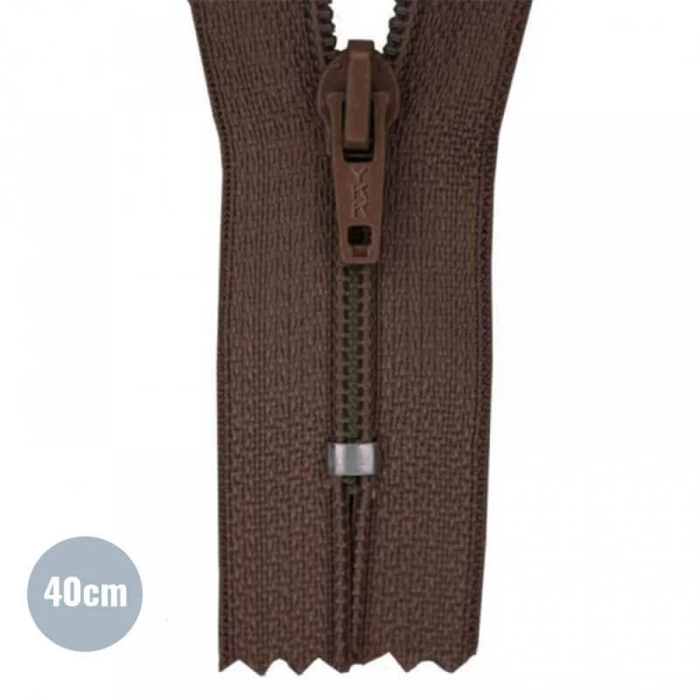 Coil Zipper YKK Brown (570) 40CM Nylon Not Divisible