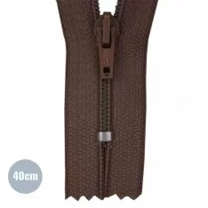 Coil Zipper YKK Brown (570) 40CM Nylon Not Divisible Coil Zipper YKK Brown (570) 40CM Nylon Not Divisible