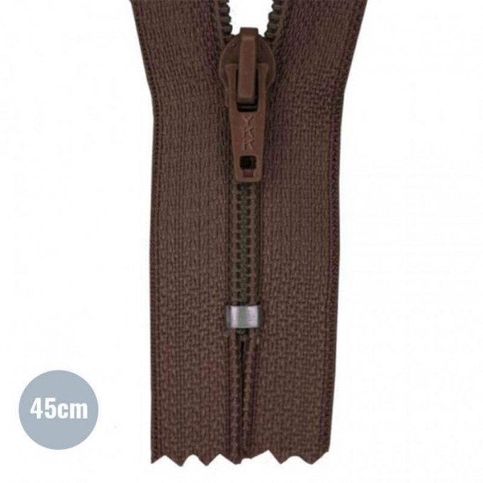 Fermetures Éclair Brun 45CM Nylon - (Non Séparable Fermetures Éclair Nyon YKK)