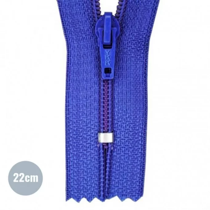 Fermetures Éclair Cobalt 22CM Nylon - (Non Séparable Fermetures Éclair Nyon YKK)