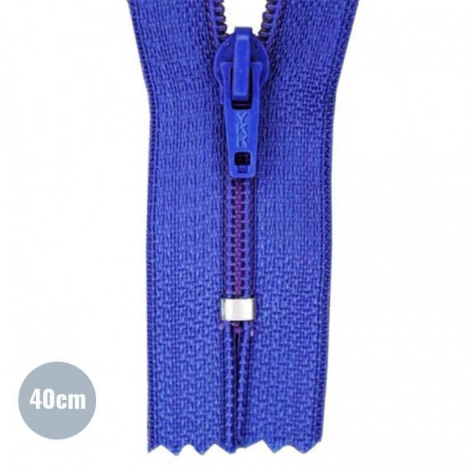 Zipper YKK Cobalt 40CM Nylon - (Not Divisible Nylon Zippers YKK)