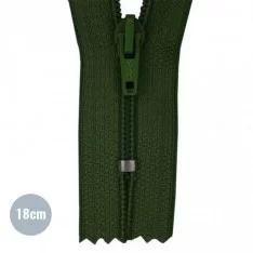Japonrits YKK Donker Groen (890) 18CM Nylon Niet Deelbaar