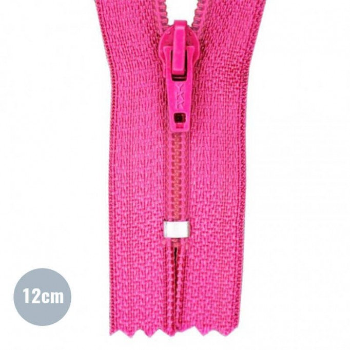 Fermetures Éclair Fuchsia 12CM Nylon - (Non Séparable Fermetures Éclair Nyon YKK)
