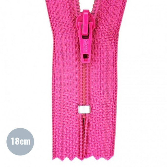 Fermetures Éclair Fuchsia 18CM Nylon - (Non Séparable Fermetures Éclair Nyon YKK)