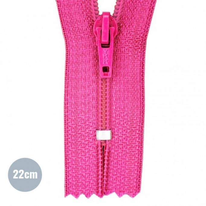 Fermetures Éclair Fuchsia 22CM Nylon - (Non Séparable Fermetures Éclair Nyon YKK)