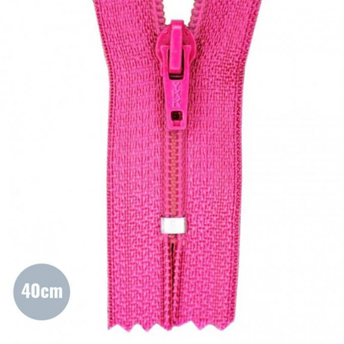Fermetures Éclair Fuchsia 40CM Nylon - (Non Séparable Fermetures Éclair Nyon YKK)