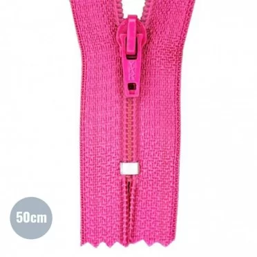 Reißverschlüsse Fuchsia 50CM Nylon  - (Nicht Teilbar YKK Reissverschlüsse Nylon)