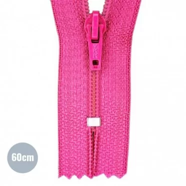 Rits YKK Fuchsia 60CM Nylon - (Niet Deelbare Nylon Ritsen YKK)