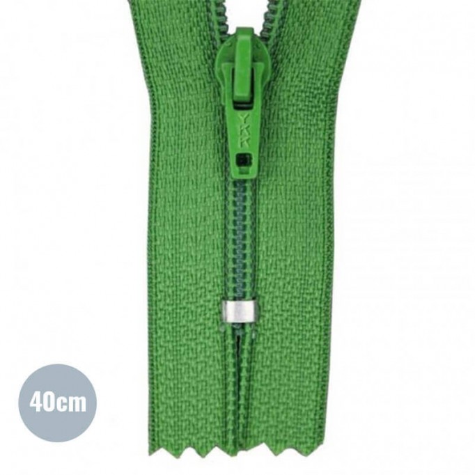Fermetures Éclair Herbe Vert 40CM Nylon - (Non Séparable Fermetures Éclair Nyon YKK)