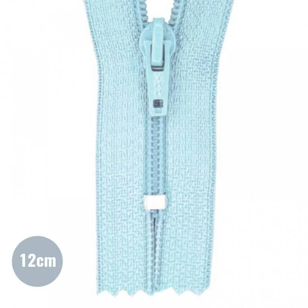Fermeture Éclair Spirale Bleu Clair (542) 12CM Nylon Non Séparable