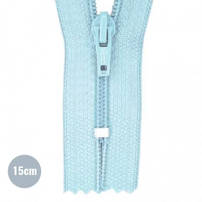 Fermetures Éclair Bleu Clair 15CM Nylon - (Non Séparable Fermetures Éclair Nyon YKK)
