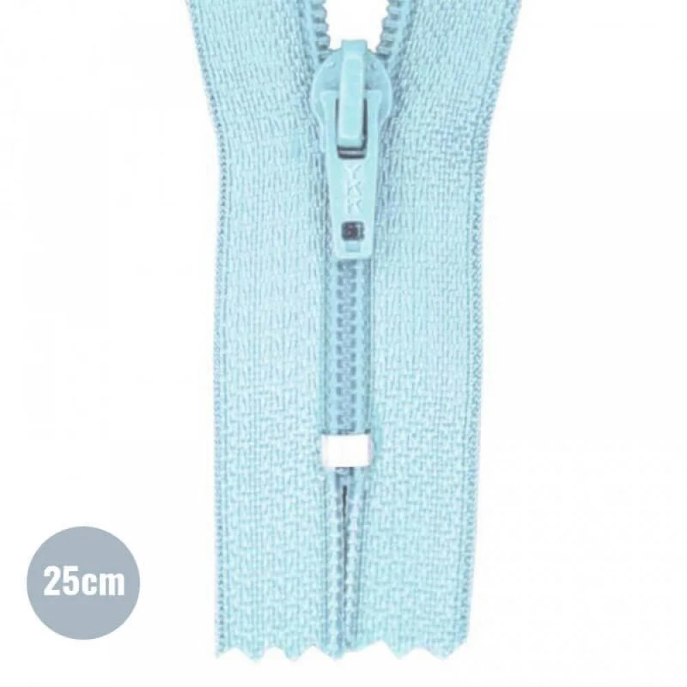 Coil Zipper YKK Light Blue (542) 25CM Nylon Not Divisible