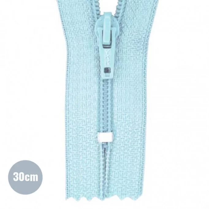Fermetures Éclair Bleu Clair 30CM Nylon - (Non Séparable Fermetures Éclair Nyon YKK)