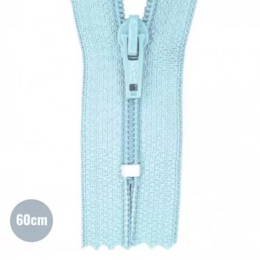 Zipper YKK Baby Blue 60CM Nylon - (Not Divisible Nylon Zippers YKK)