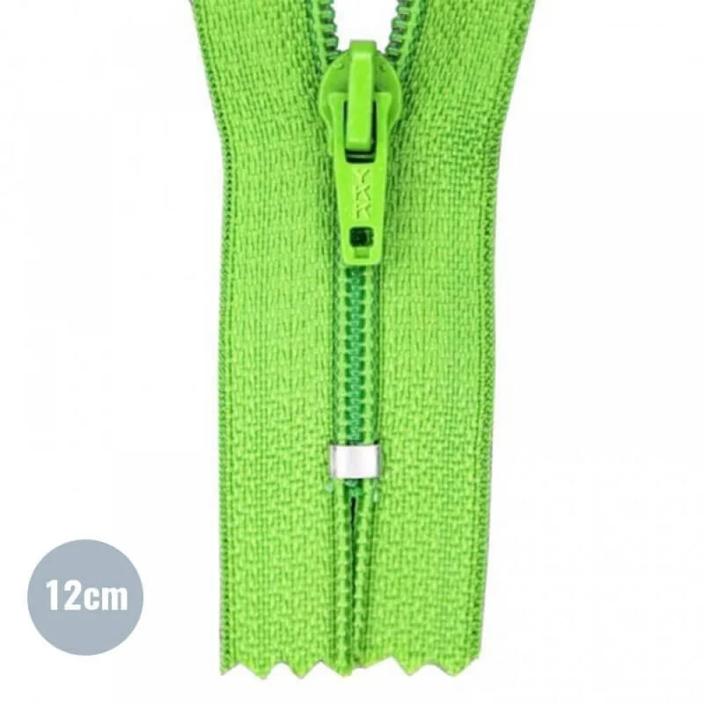 Fermeture Éclair Spirale Lime (536) 12CM Nylon Non Séparable