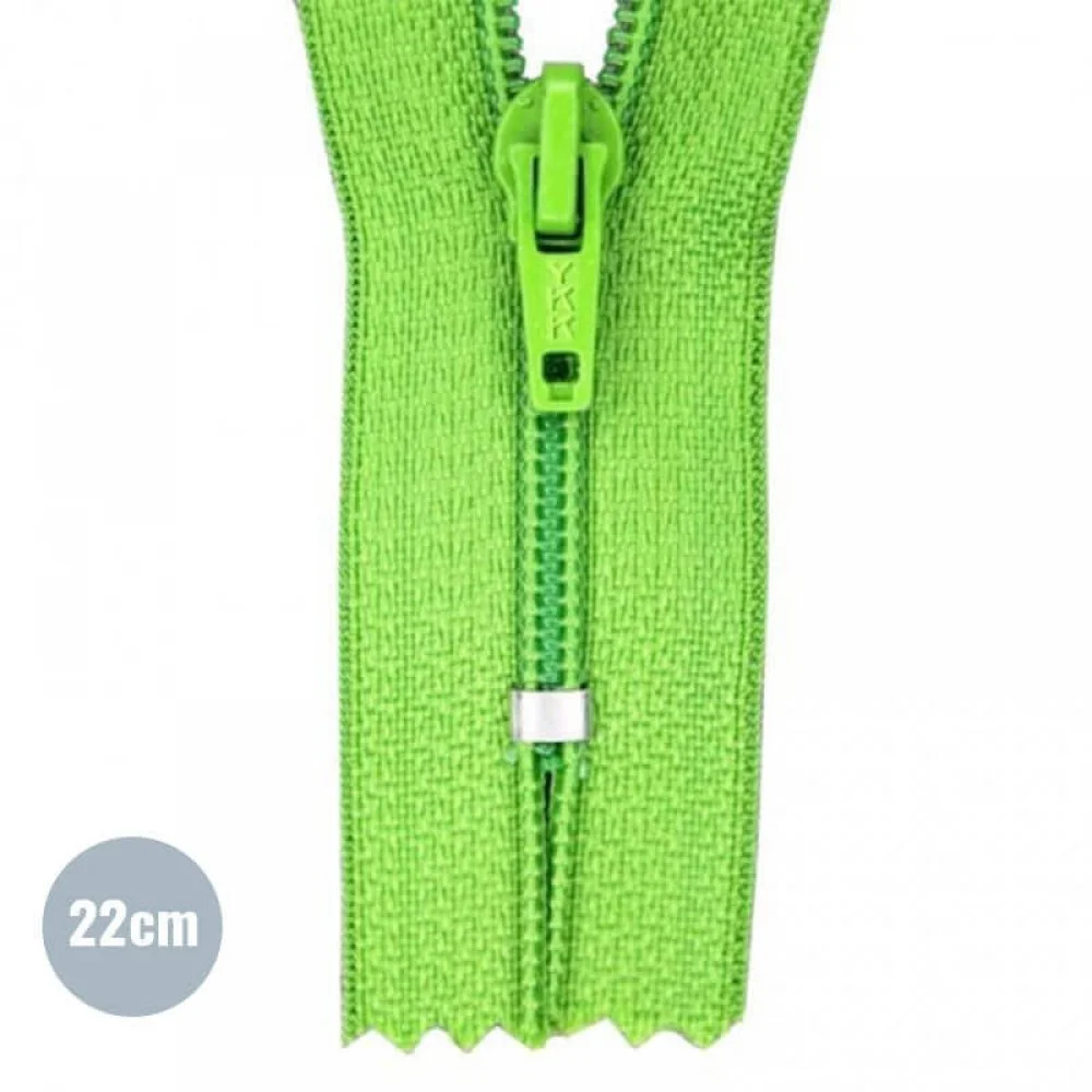 Coil Zipper YKK Lime (536) 22CM Nylon Not Divisible