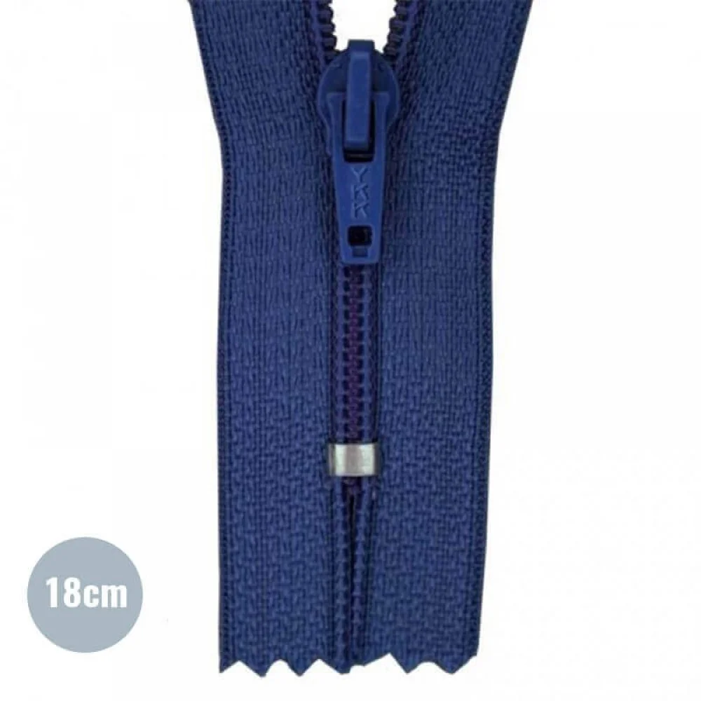 Coil Zipper YKK Navy (058) 18CM Nylon Not Divisible
