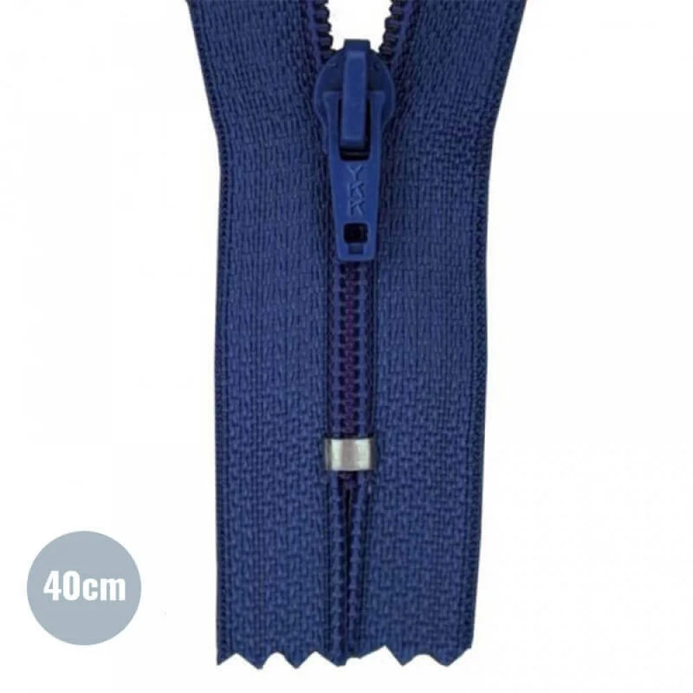 Coil Zipper YKK Navy (058) 40CM Nylon Not Divisible