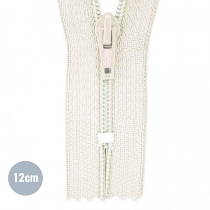Spiral Lynlås YKK Råhvid 12CM Nylon - (Ikke Delbar YKK Lynlåse Kunststof)