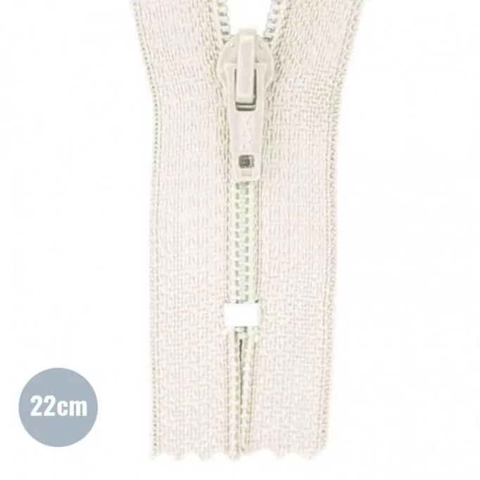 Spiralreißverschluss YKK Ecru 22CM Nylon  - (Nicht Teilbar YKK Reissverschlüsse Nylon)