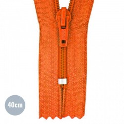 Fermeture Éclair Spirale Orange (523) 40CM Nylon Non Séparable
