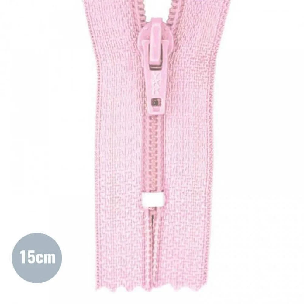 Coil Zipper YKK Pink (512) 15CM Nylon Not Divisible