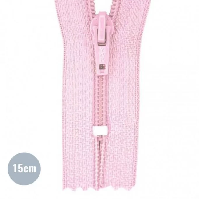 Zipper YKK Pink 15CM Nylon - (Not Divisible Nylon Zippers YKK)