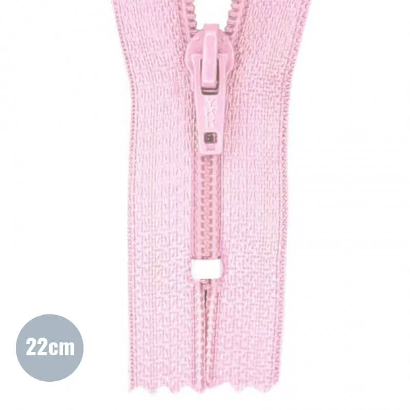 Japonrits YKK Roze (512) 22CM Nylon Niet Deelbaar
