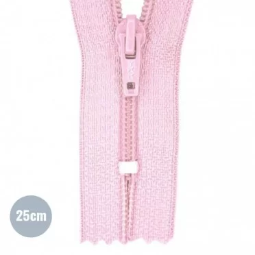Rits YKK Roze 25CM Nylon - (Niet Deelbare Nylon Ritsen YKK)