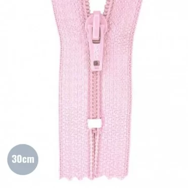 Lynlås YKK Pink 30CM Nylon - (Ikke Delbar YKK Lynlåse Kunststof)