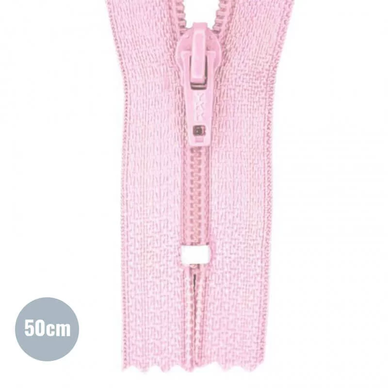 Japonrits YKK Roze (512) 50CM Nylon Niet Deelbaar