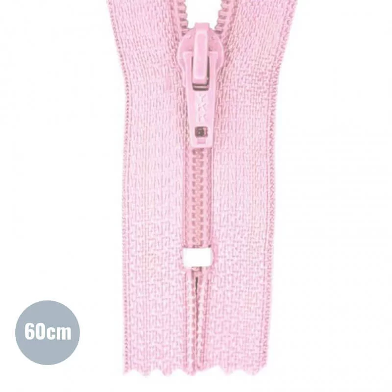 Japonrits YKK Roze (512) 60CM Nylon Niet Deelbaar