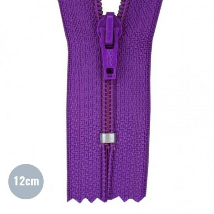 Fermetures Éclair Violet 12CM Nylon - (Non Séparable Fermetures Éclair Nyon YKK)