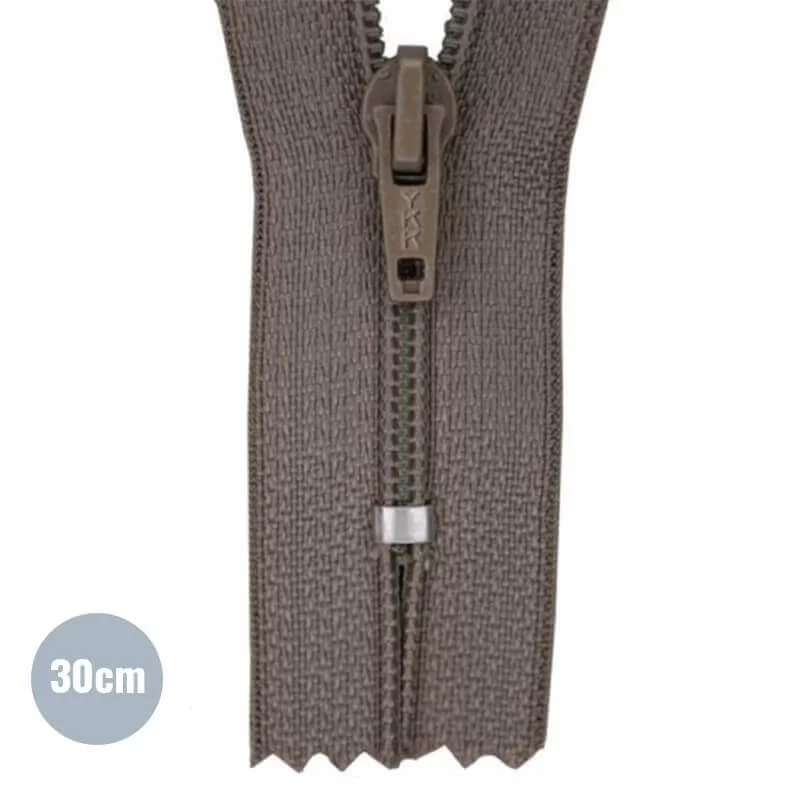 Japonrits YKK Taupe (034) 30CM Nylon Niet Deelbaar