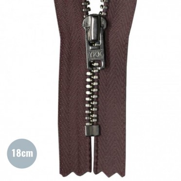 Metal Zipper YKK Not Divisible Brown (570) 18CM Zipper Brown 18CM Metal - (Not Divisible Metal Zippers YKK)