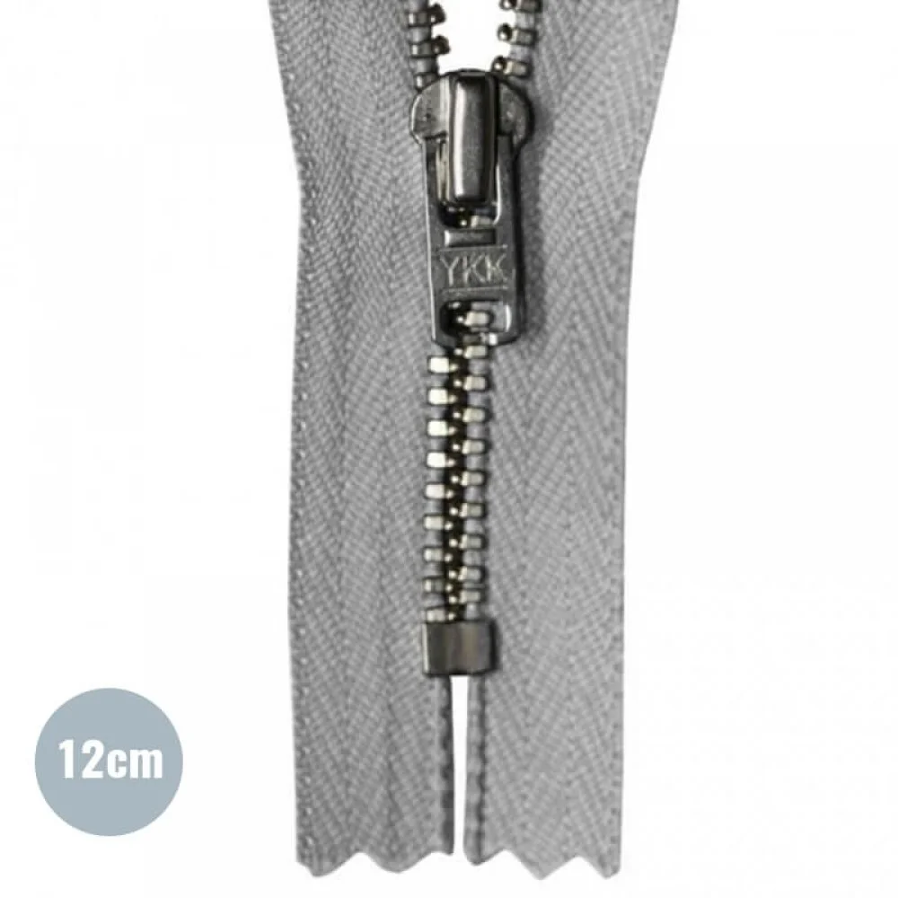 Metal Lynlås YKK Ikke Delelig Grå (577) 12CM Metal Lynlås YKK Ikke Delelig Grå (577) 12CM