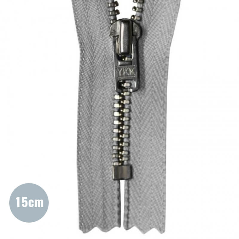 Metalen Rits YKK Niet Deelbaar Grijs (577) 15CM