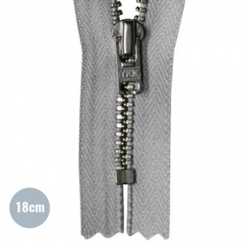 Metal Zipper YKK Not Divisible Grey (577) 18CM 