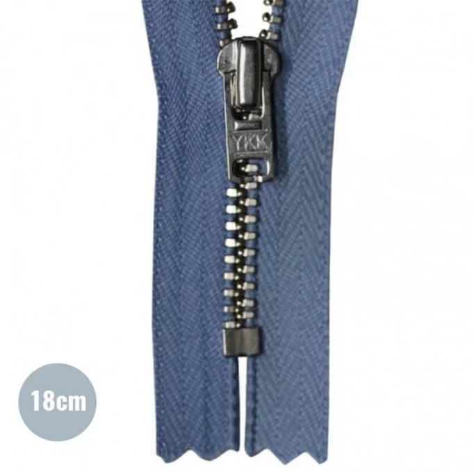Lynlås Jeans Blå 18CM Metal - (Ikke Delbar YKK Lynlåse Metal )