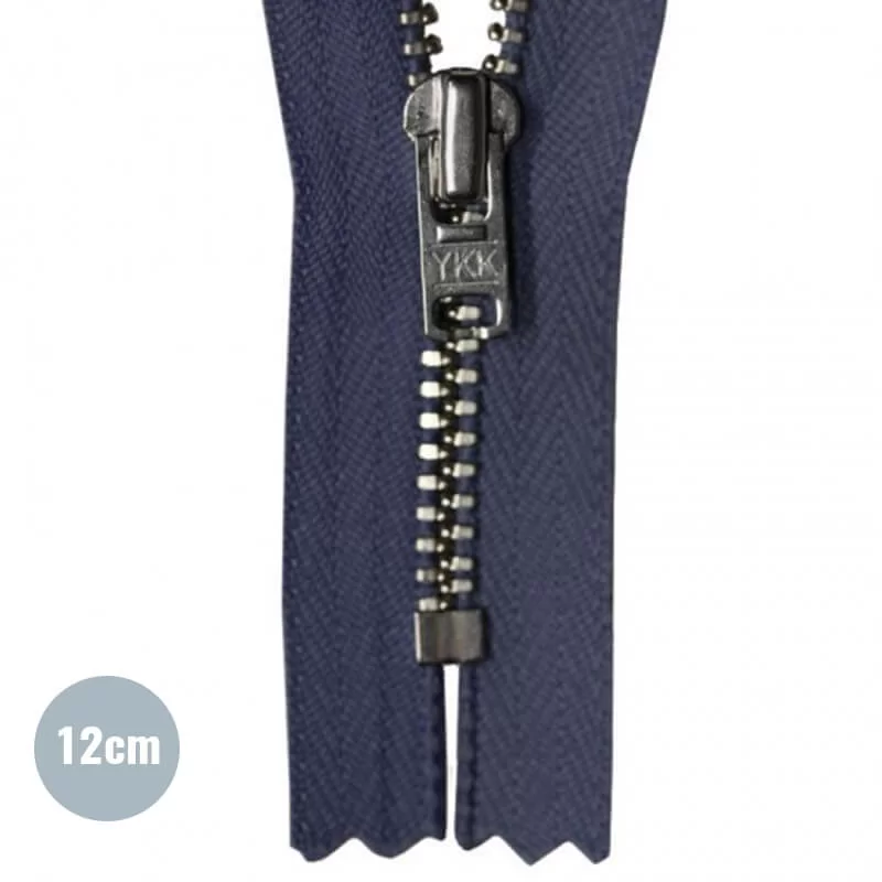 Metalen Rits YKK Niet Deelbaar Marine (058) 12CM