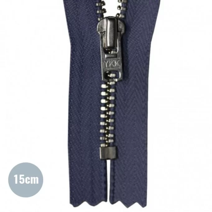 Lynlås Navy Blå 15CM Metal - (Ikke Delbar YKK Lynlåse Metal )