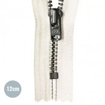 Fermeture Éclair En Métal YKK Non Divisible Écru (841) 12CM Fermeture Éclair En Métal YKK Non Divisible Écru (841) 12CM