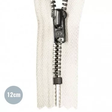 Fermetures Éclair Écru 12CM Métal - (Non Séparable Fermetures Éclair Métal YKK)